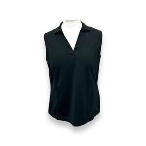 Grand Slam Performance Womens Sleeveless Polo Shirt XL Polyester Black